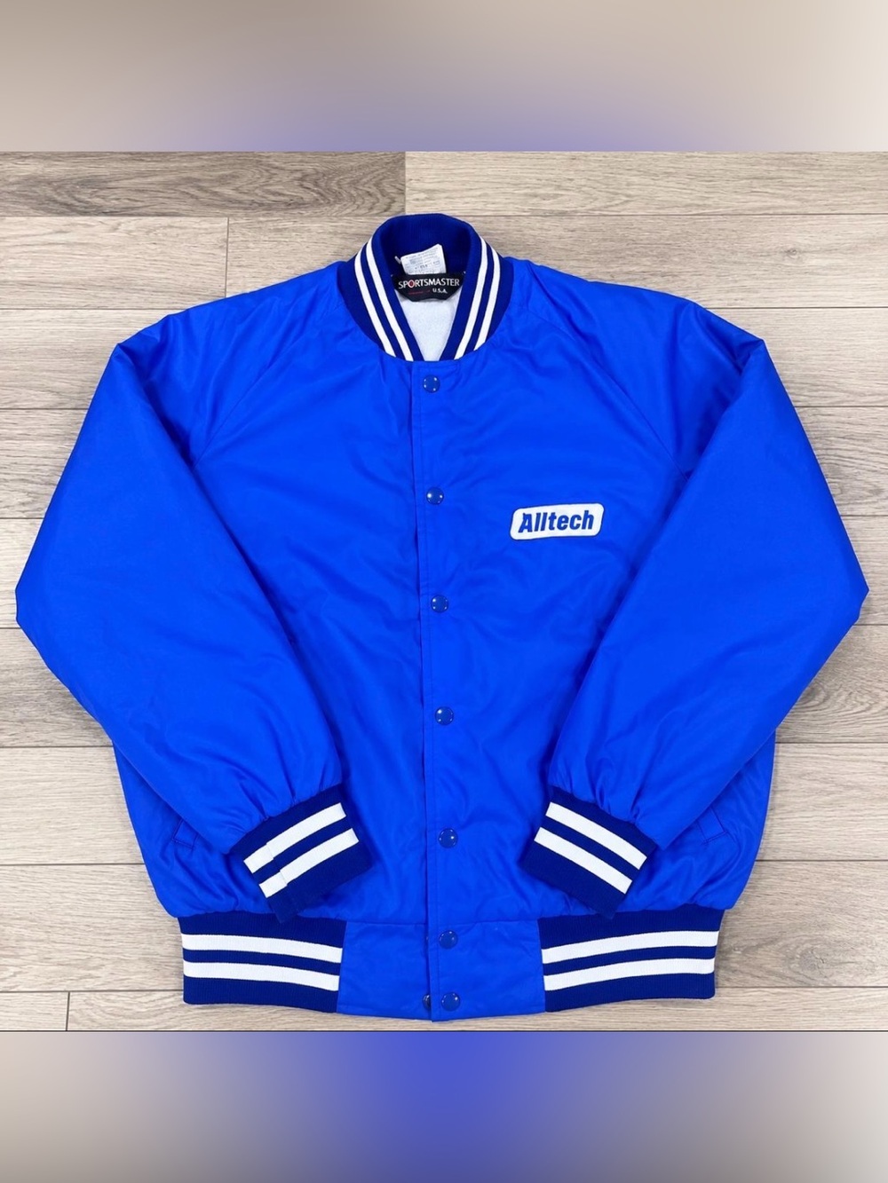 Blue AllTech Bomber Varsity Jacket